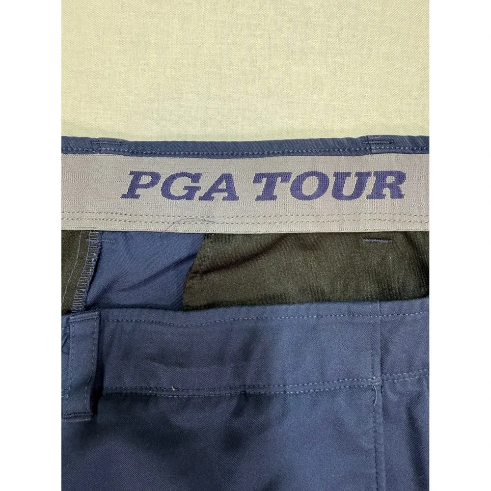 PGA Tour Mens Golf Shorts Navy Blue Flat Front Stretch Performance Size 44